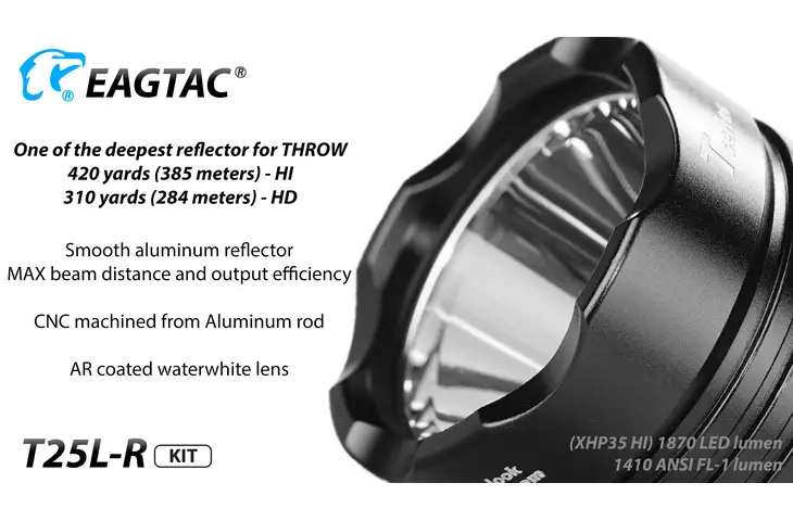 EAGTAC USB Rechargeable T25LR XHP35 Tactical Flashlight Base w/ Free Shipping and Handling — 2 models - view 19